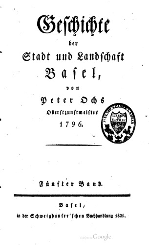 Geschichte der Stadt und Landschaft Basel