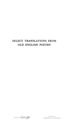 Select Translations from Old English Poetry