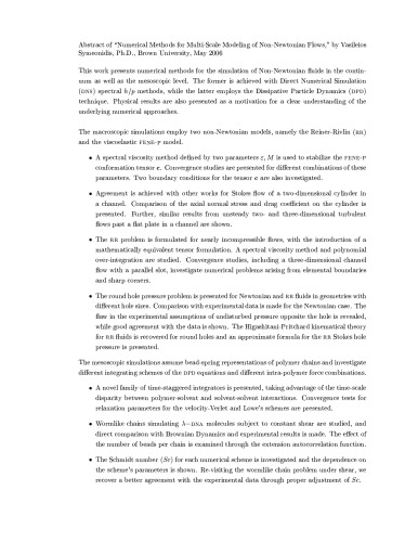 [Dissertation] Numerical Methods for Multi-Scale Modeling of Non-Newtonian Flows