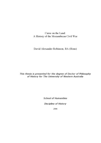Curse on the Land: A History of the Mozambican Civil War