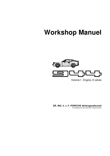 Porsche 944 Workshop Manual