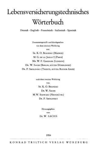 Lebensversicherungstechnisches Wörterbuch