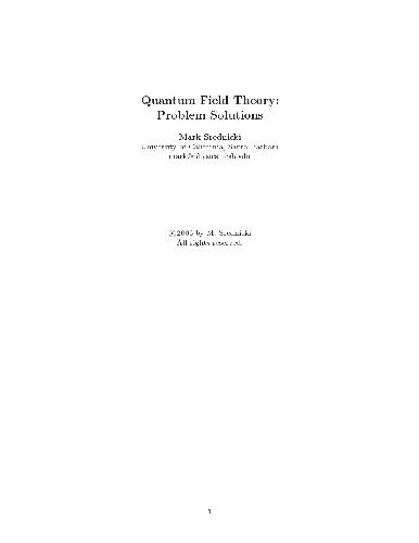 Quantum field theory - solutions manual