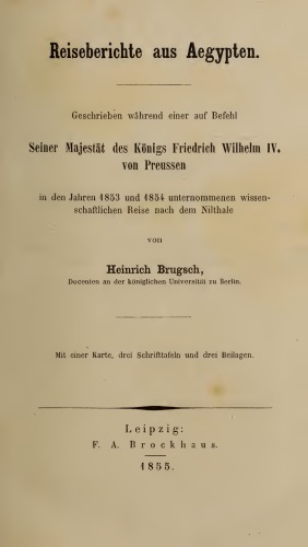 Reiseberichte aus Aegypten