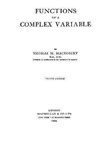 Functions of a Complex Variable. 5th Ed
