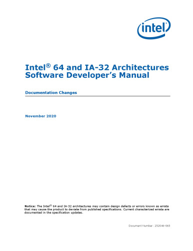 Intel® 64 and IA-32 Architectures Software Developer’s Manual