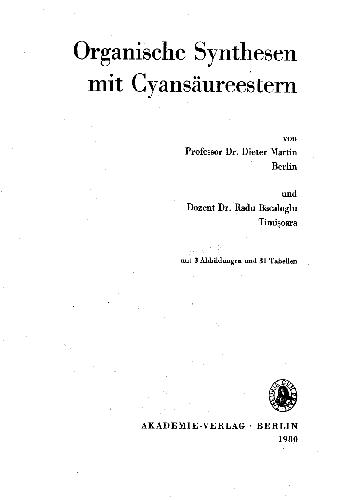 Organische synthesen mit cyansaureestern
