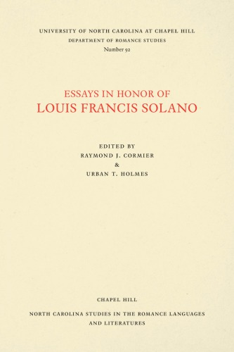 Essays in Honor of Louis Francis Solano