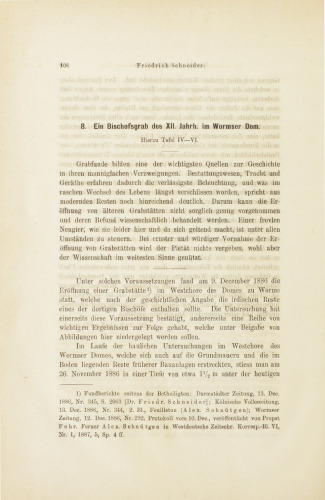 Ein Bischofsgrab des XII. Jahrhunderts im Wormser Dom