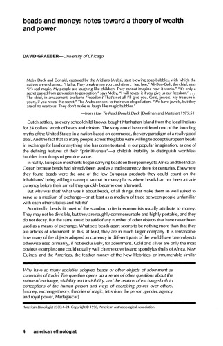 Beads and Money: Notes Toward a Theory of Wealth and Power