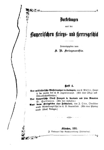 Darstellungen aus der bayerischen Kriegs- und Heeresgeschichte