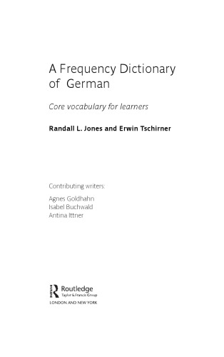 A Frequency Dictionary of German