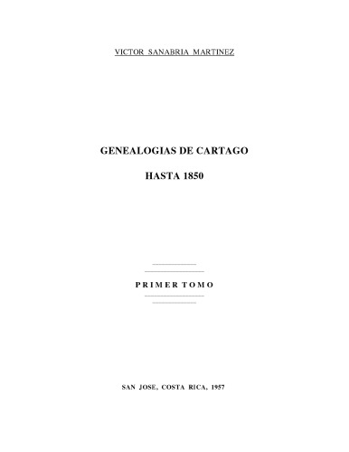 Genealogías de Cartago hasta 1850