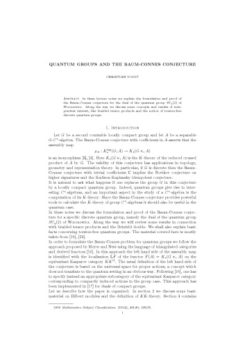 Quantum groups and the Baum-Connes conjecture [Lecture notes]