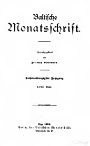 Baltische Monatsschrift