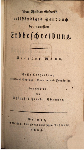 Vollständiges Handbuch der neuesten Erdbeschreibung