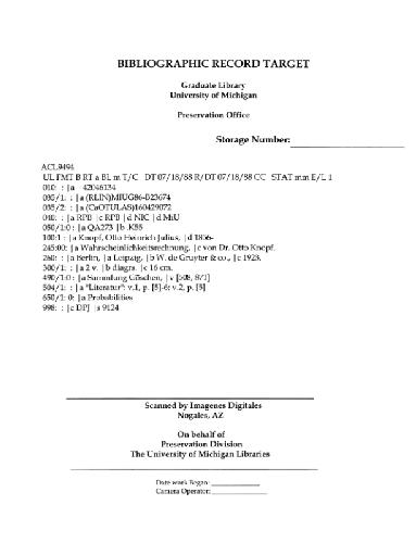 Wahrscheinlichkeitsrechnung