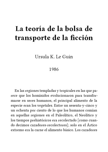 LA TEORÍA DE LA BOLSA DE LA FICCIÓN
