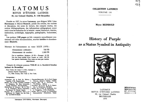 History of Purple as a Status Symbol in Antiquity