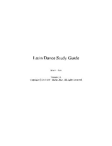 Latin Dance Study Guide