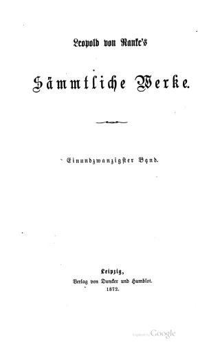 Englische Geschichte vornehmlich im siebzehnten Jahrhundert