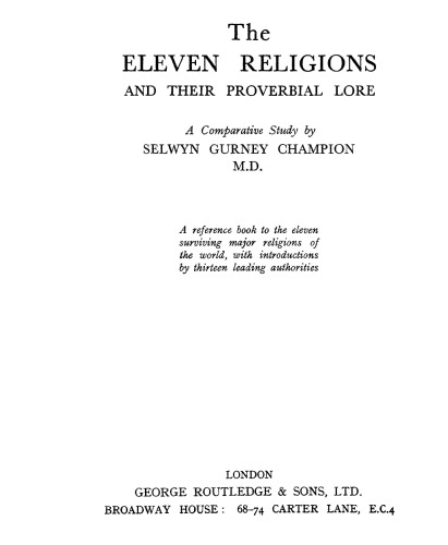 The Eleven Religions and Their Proverbial Lore