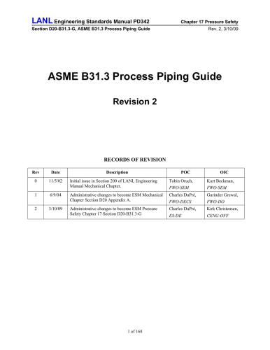 LANL ASME B31.3 Process Piping Guide