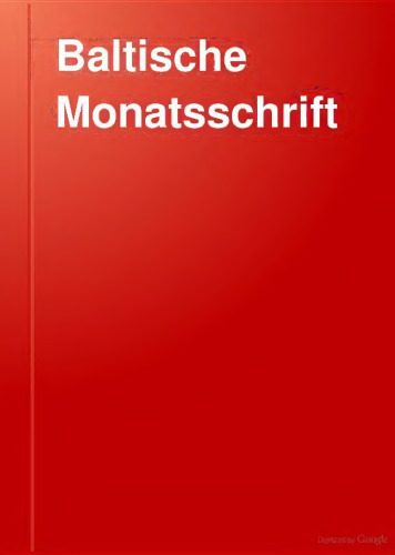 Baltische Monatsschrift