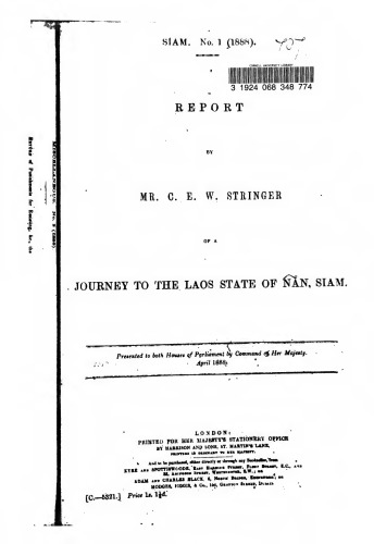 Journey to the Laos State of Nan, Siam