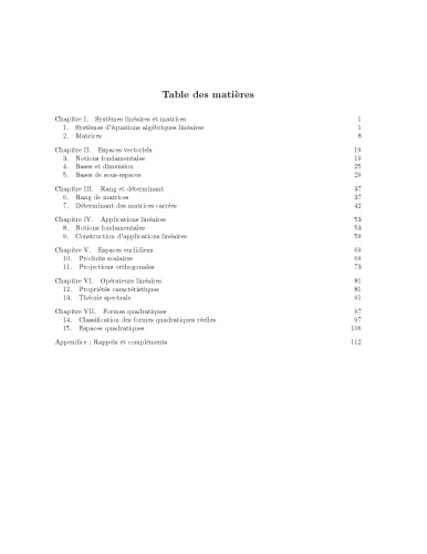 Algèbre linéaire [Lecture notes]