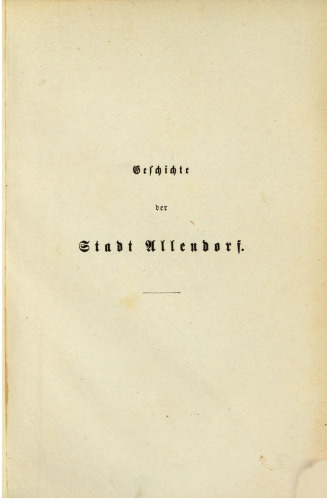 Geschichte der Stadt Allendorf an der Werra und der Saline Sooden