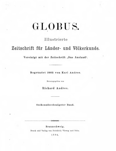 Globus. Illustrierte Zeitschrift für Länder- und Völkerkunde
