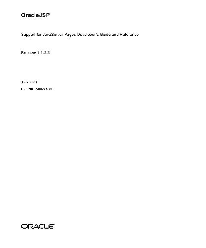 OracleJSP Support for JavaServer Pages Developer's Guide and Reference