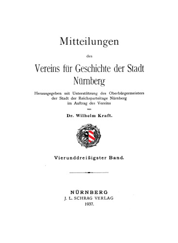 Mitteilungen des Vereins für Geschichte der Stadt Nürnberg