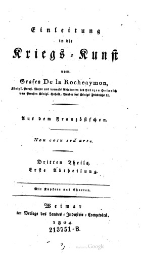 Einleitung in die Kriegs-Kunst