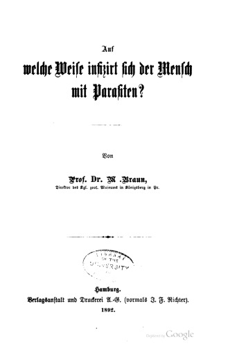 Auf welche Weise infiziert sich der Mensch mit Parasiten?