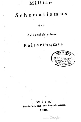 Militär-Schematismus des österreichischen Kaisertums
