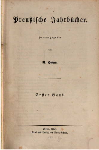Preußische Jahrbücher