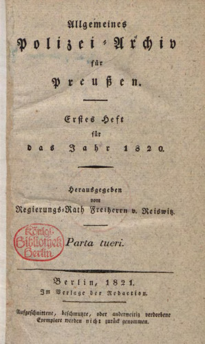 Allgemeines Polizei-Archiv für Preussen
