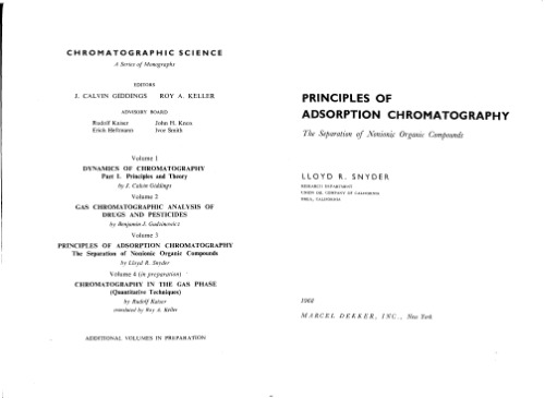 PRINCIPLES OF ADSORPTION CHROMATOGRAPHY