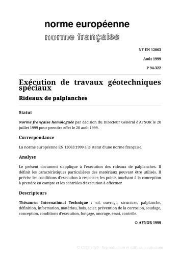 NF P94 - Géotechnique