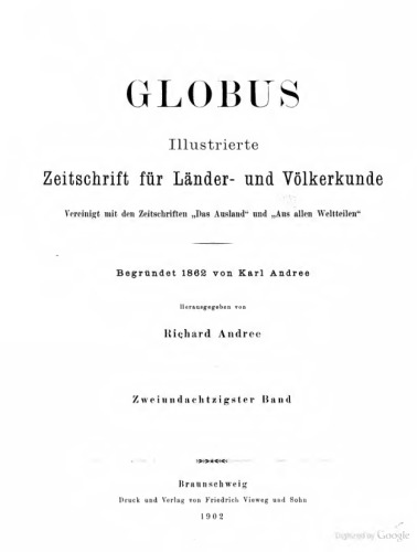 Globus. Illustrierte Zeitschrift für Länder- und Völkerkunde