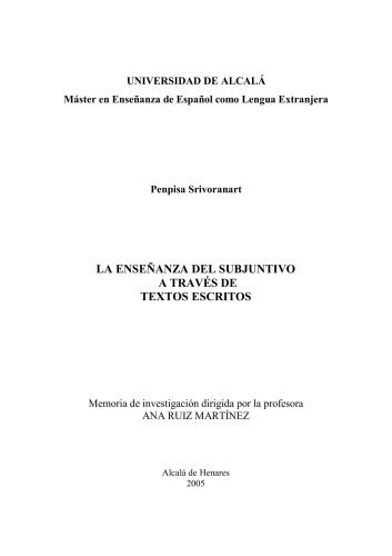 La enseñanza del subjuntivo a través de textos escritos
