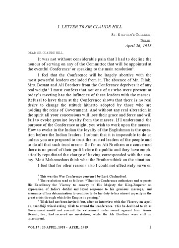 The Complete Works of Mahatma Gandhi Volume 17