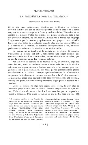 La pregunta por la técnica