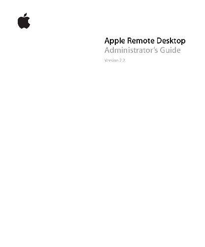 Apple Remote Desktop Admin Guide