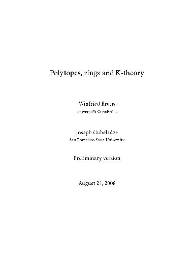 Polytopes, Rings and K-Theory