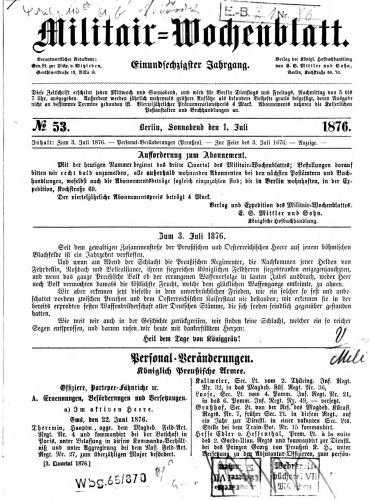 Militär-Wochenblatt