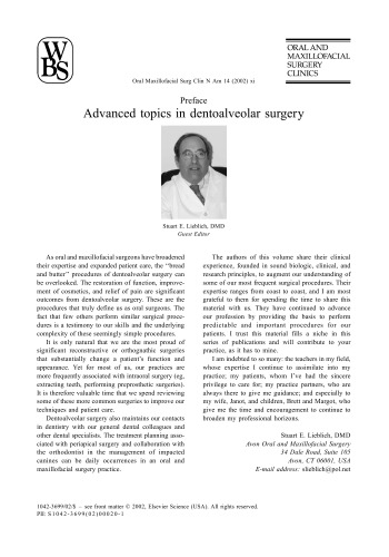 Advanced topics in dentoalveolar surgery