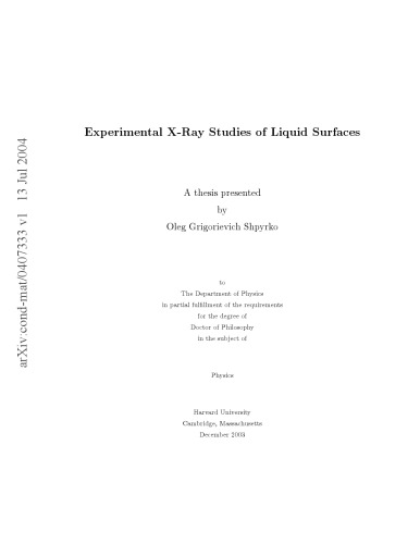 Experimental x-ray studies of liquid surfaces
